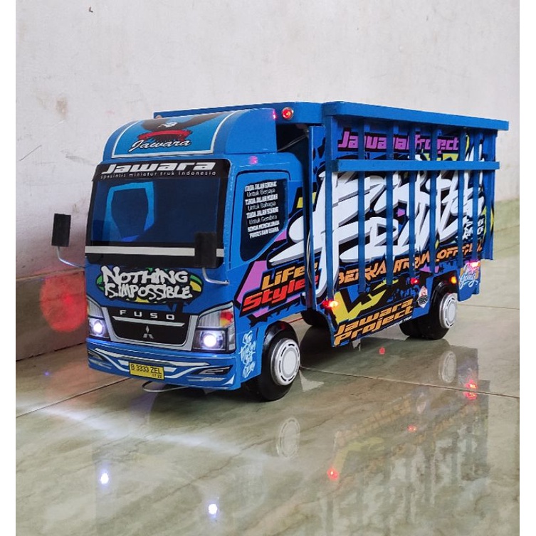 miniatur mobil mobilan truk oleng kayu besar p 50cm  bagus kokoh dan berkualitas maianan anak laki l