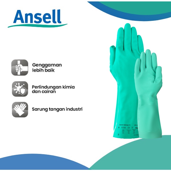 Ansell Alphatec Solvex 37-175 Sarung Tangan Safety Perlindungan Zat Kimia