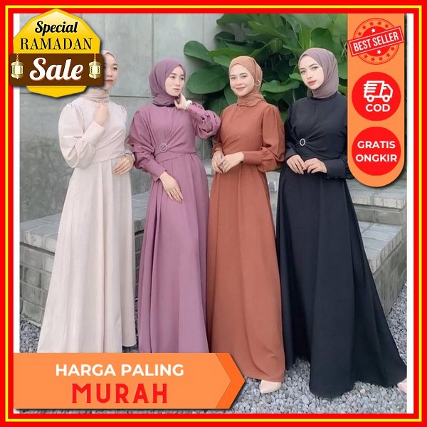Gamis Abaya Hitam Wanita Kekinian New Model Kekinian Terbaru 2021-2022 Lebaran Kombi S M L Xl Xxl Ga