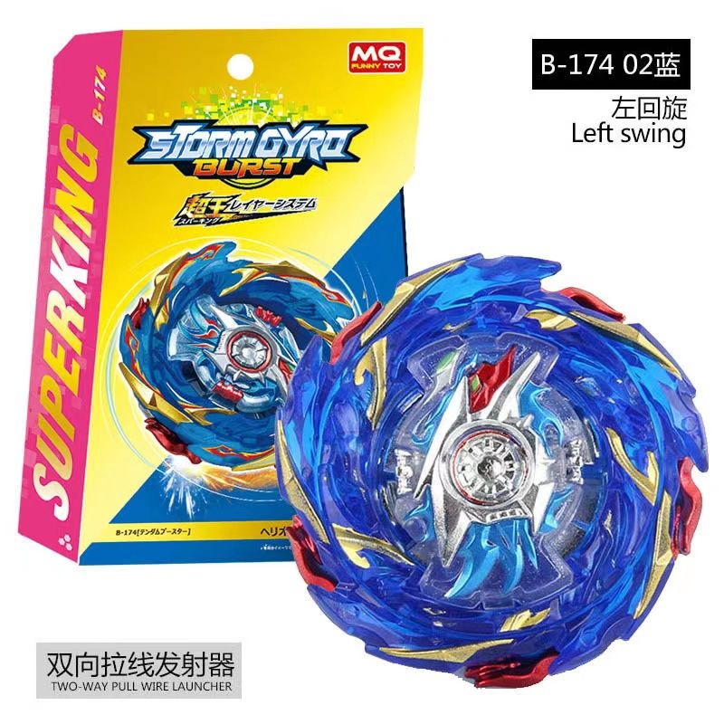 B174-2 Mainan Anak Gasing Beyblade Burst Superking Beyblade Volcano Helios + Launcher Gangsing Beybl