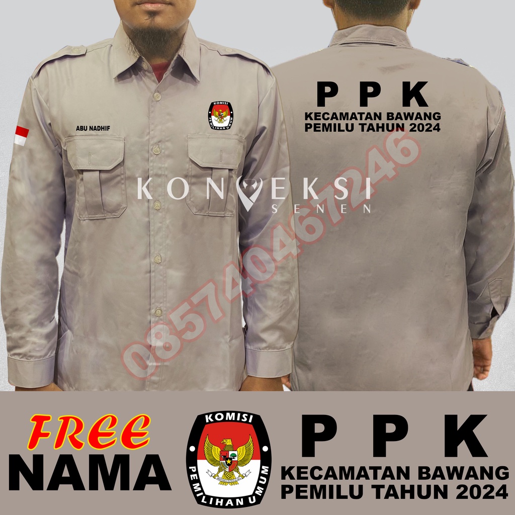 Kemeja PPK baju PPK seragam PPK Pdh PPK kemeja kerja PPK kemeja panitia pemilihan kecamatan