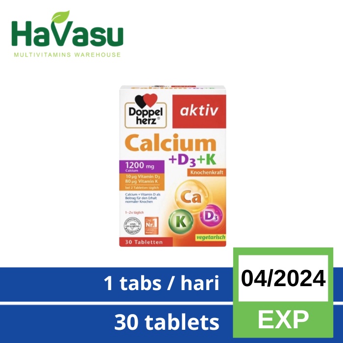 Doppelherz Aktiv Calcium Vitamin D3 and K Blood Clot Bone Muscle Nerves
