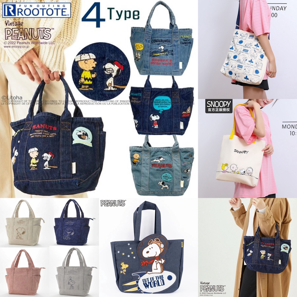 Tote bag Tas Denim Colduroy Snoopy