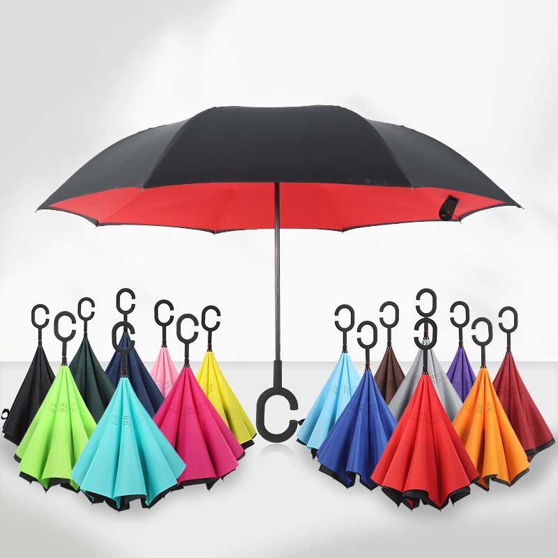 PAYUNG TERBALIK UNIK REVERSE UMBRELLA UPSIDE DOWN MOBIL HUJAN ANTI AIR GAGANG C CARS SOUVENIR TRAVEL