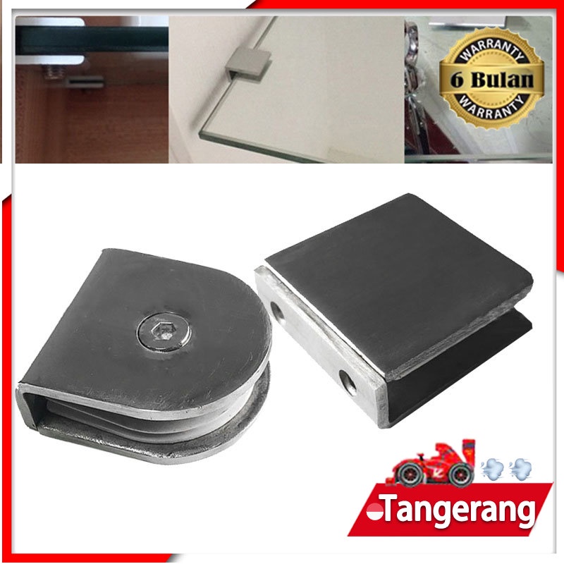 Penjepit Kaca Stainless Glass Clip Untuk Railing Tangga Balkon Kaca