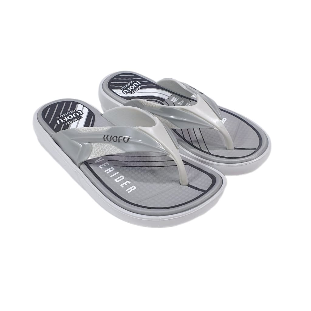 LUOFU ORIGINAL jelly sandal karet empuk murah jepit pria abg anak cowok import E6155TB-E42WB