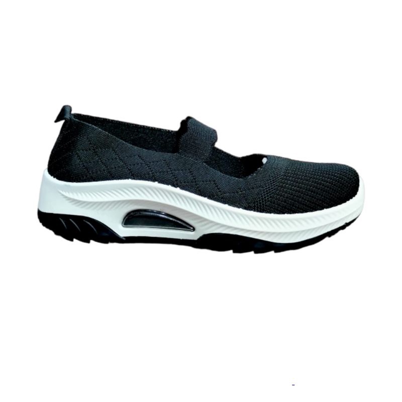 Sepatu Slip On Wanita Rajut Import Yiberly XRX-33 Hitam