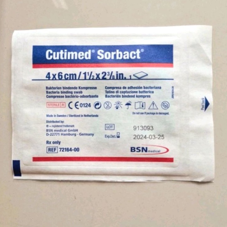 Cutimed Sorbact Swab ORIGINAL 4x6cm Cutimed Sorbact BSN
