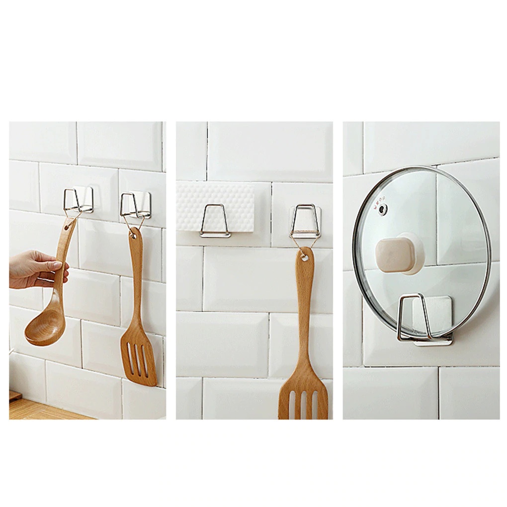 Gantungan Tempel Dinding Hook Hanger Rak Dapur Kamar Mandi Stainless Steel Strong