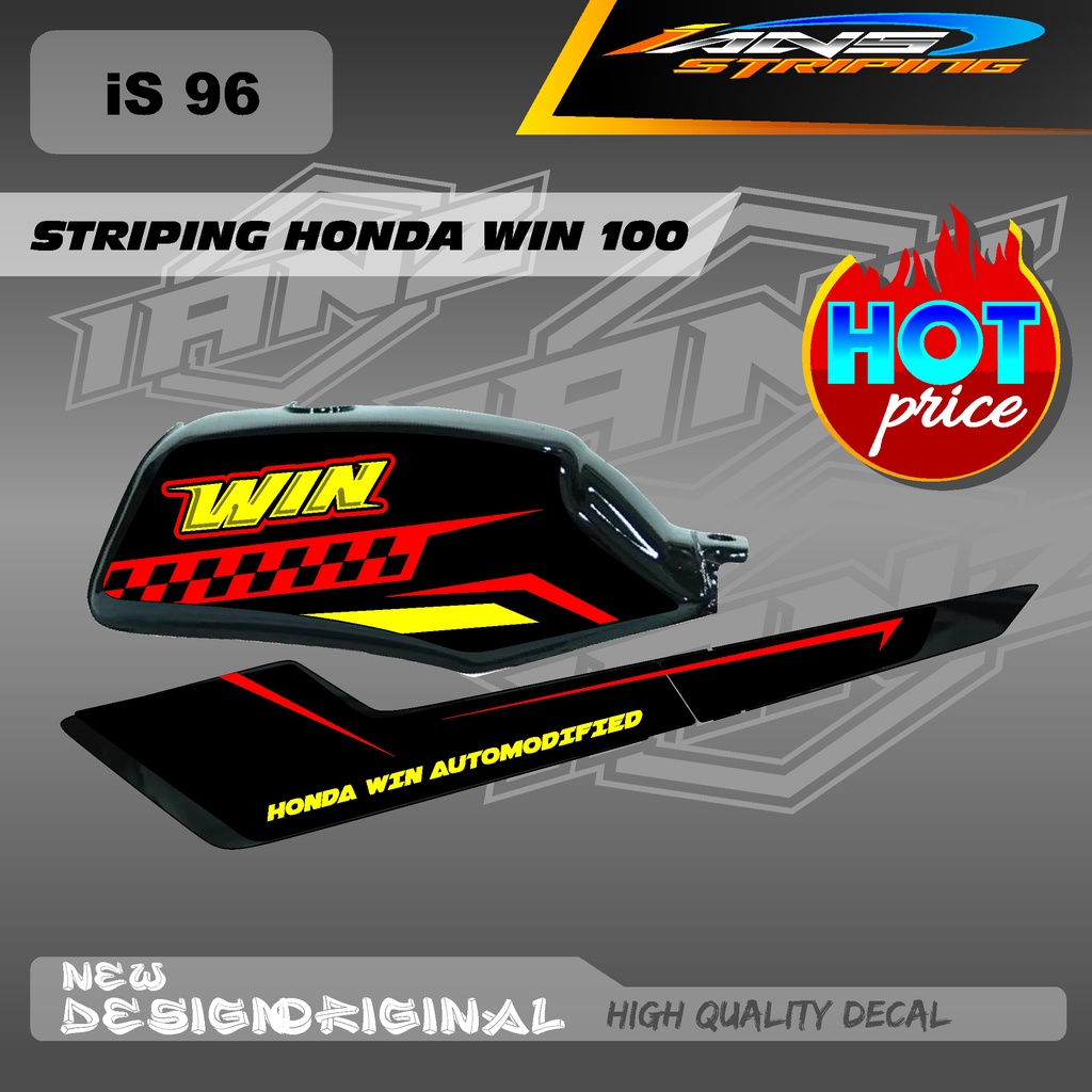 STRIPING WIN100 RACING RETRO KONSEP BAHAN HOLOGRAM / NON HOLOGRAM IS96