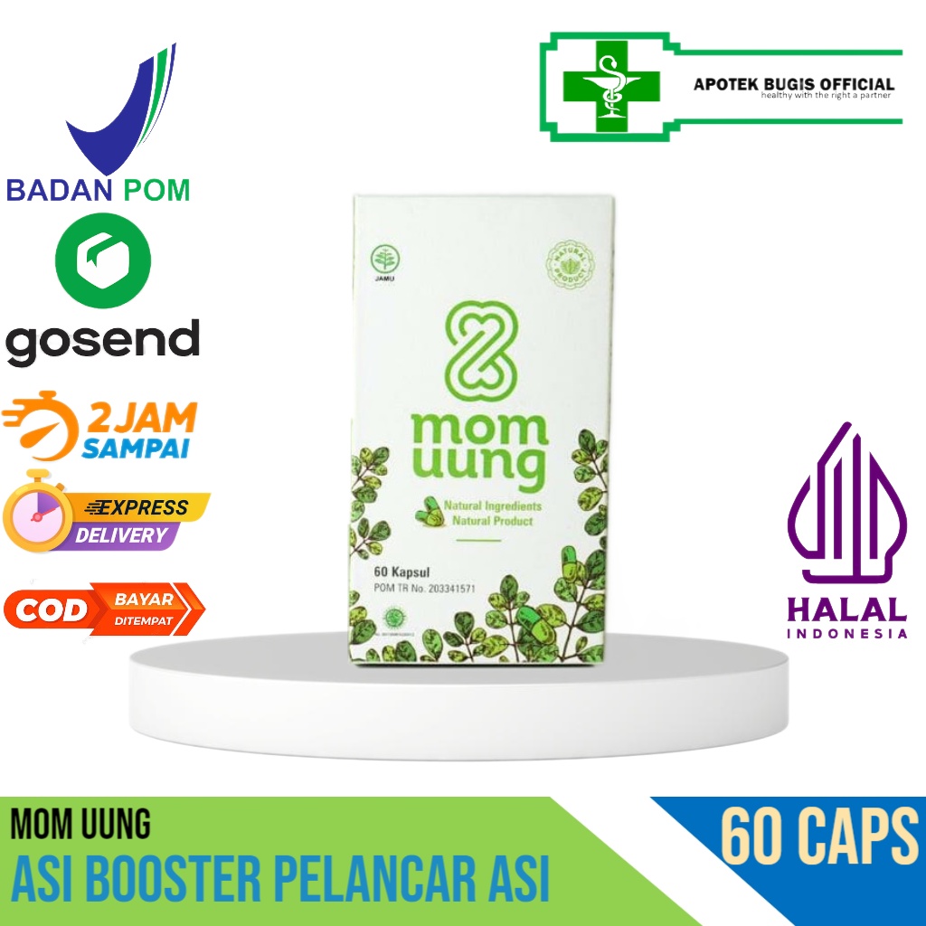 MOM UUNG ASI BOOSTER / PELANCAR ASI 60 Kapsul NATURAL HALAL BPOM