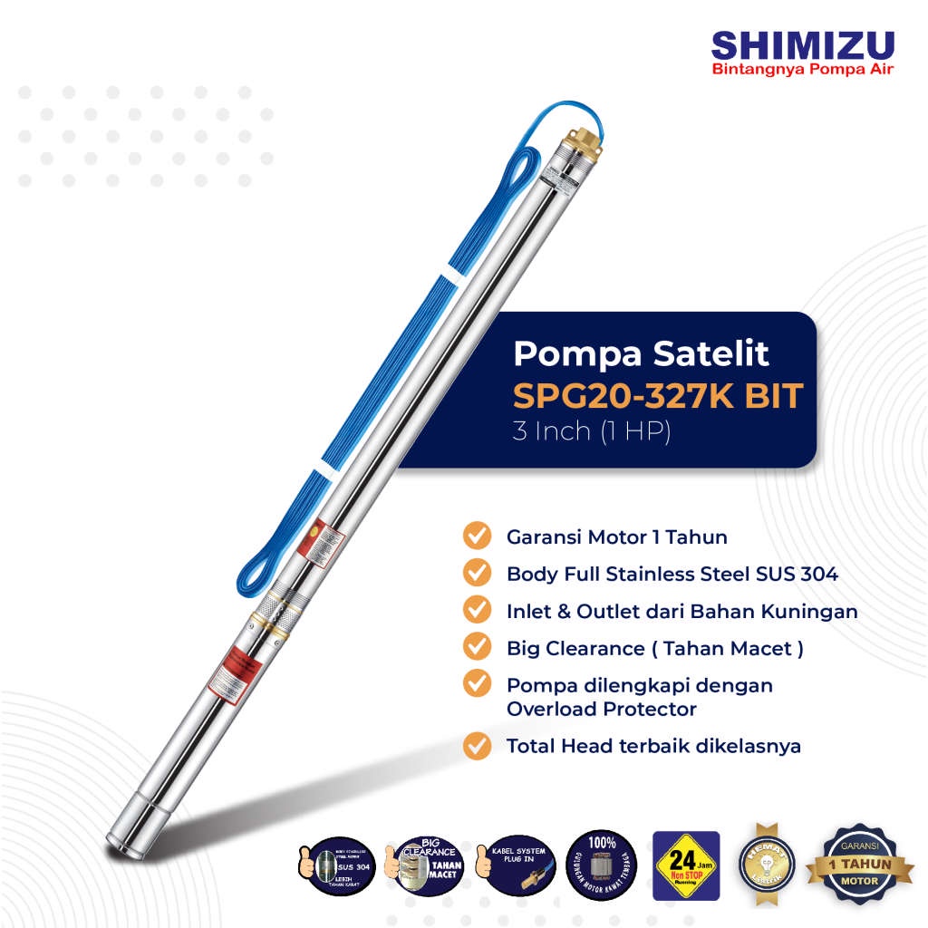Pompa Submersible Shimizu 327K 1HP (Output 1")