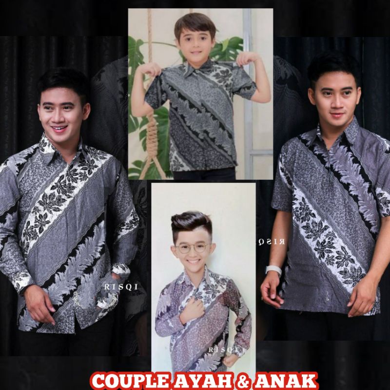 NEW MOTIF LAVENDER/COD BAJU BATIK COUPLE AYAH ANAK/BATIK ANAK COWOK/KEMEJA BATIK PRIA