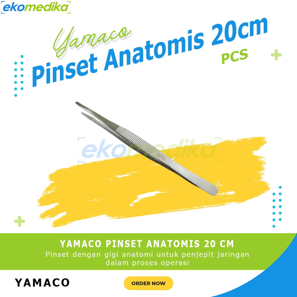 Pinset Anatomis 20cm Yamaco Pinset Anatomi / Dressing Forceps 20 cm