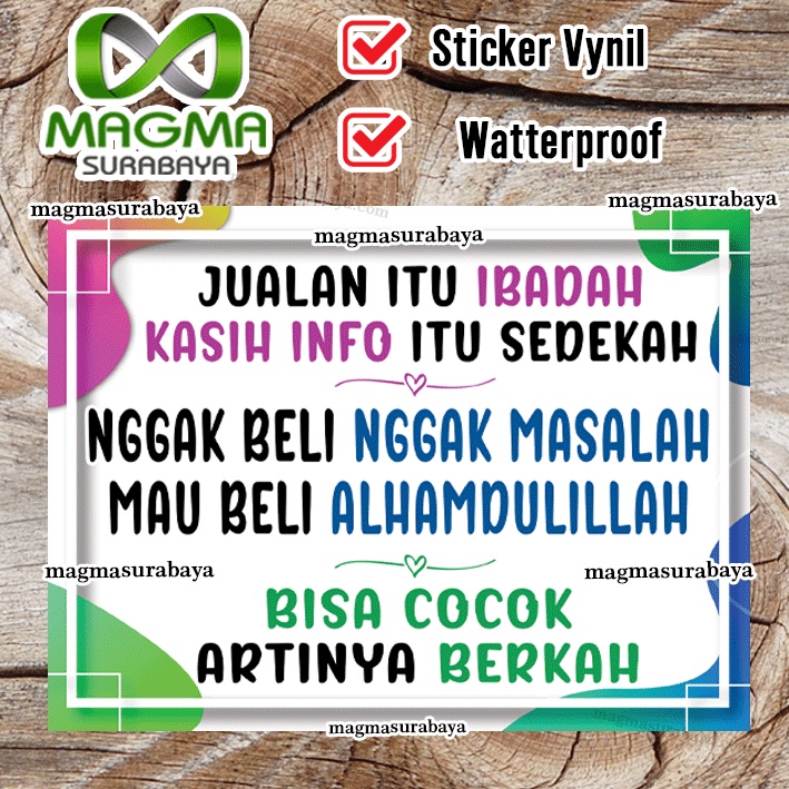 

Stiker Jualan itu Ibadah Magma surabaya