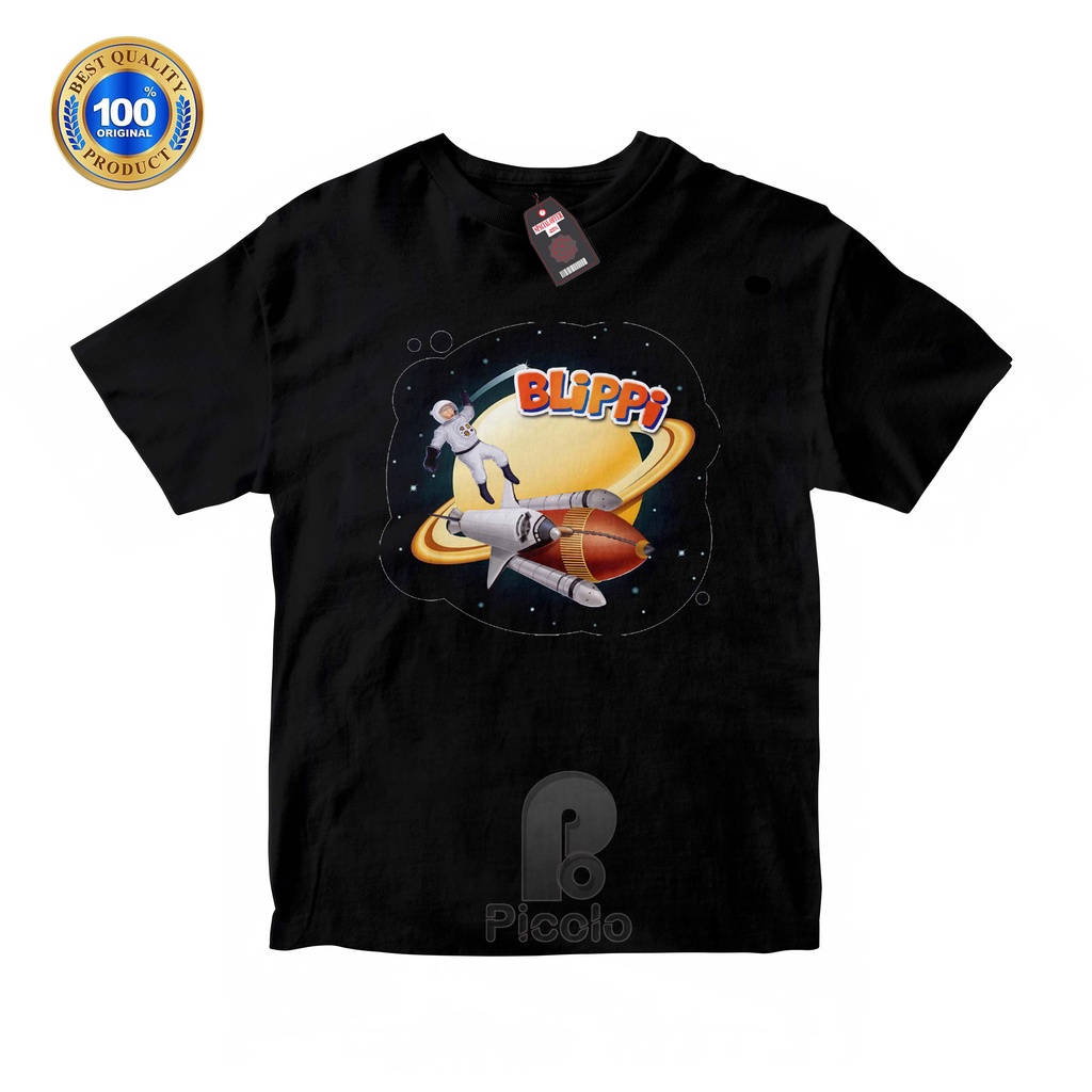 (FREE NAMA) BAJU KAOS ATASAN ANAK MOTIF KARTUN BLIPPI UNISEX Bahan COTTUN