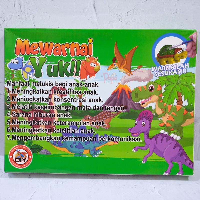 Mainan Edukasi Painting Kit Set Melukis Mewarnai Patung Binatang Hewan Gypsum Anak Laki Laki Perempuan Mainan Prakarya