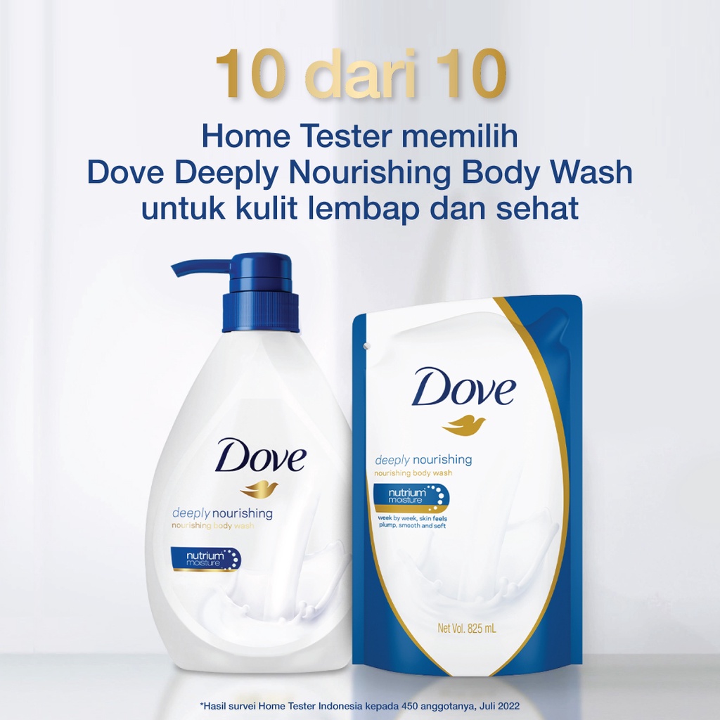 Dove Deeply Nourishing Body Wash Bottle Pump 1000ml 1L / Refill Pouch 850ml 850 ml / 825ml 825 ml - Sabun Mandi