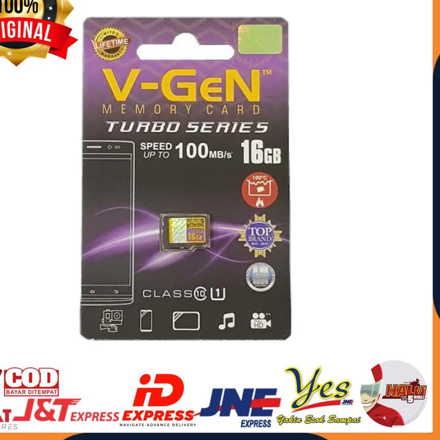 PROMO[HJ]-[COD] KARTU MEMORI V-GEN VGEN V GEN MICRO SD VIGEN 16GB CLASS 10 TURBO SERIES MEMORI CARD 