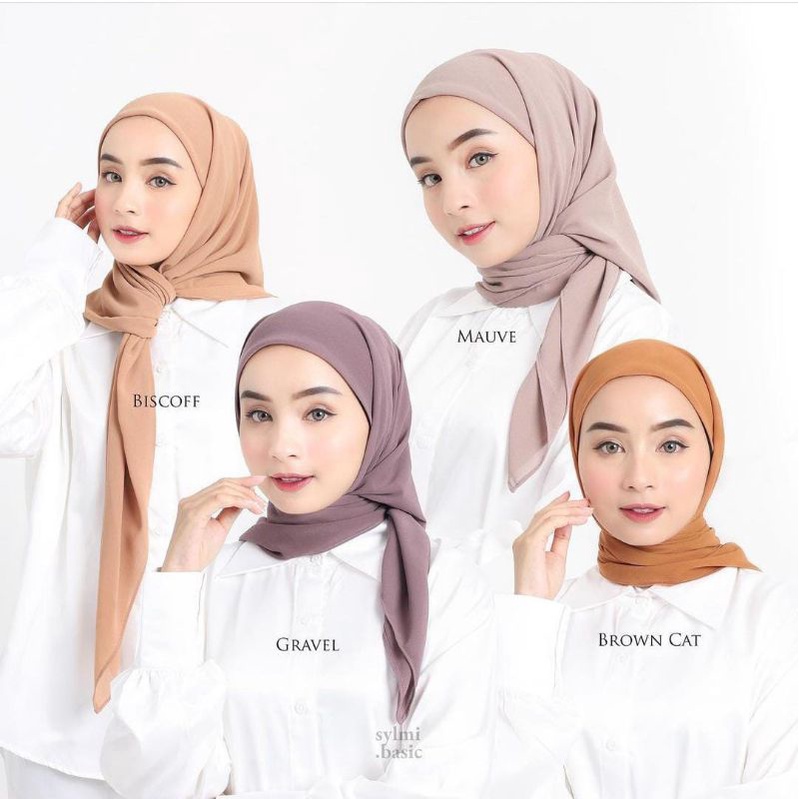 [SEGIEMPAT PARIS PREMIUM]••jilbab segiempat paris voal polos