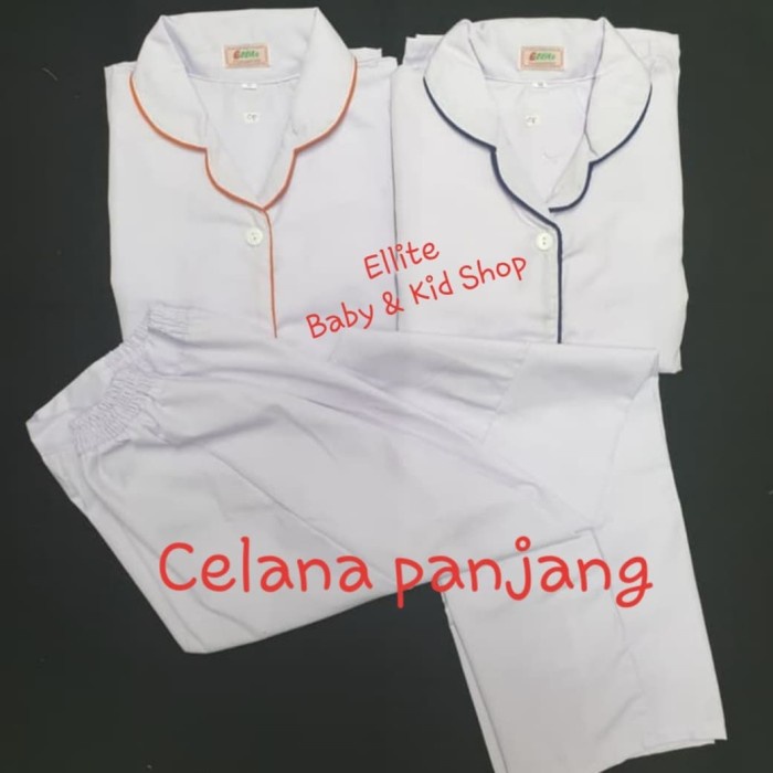 baju suster Baju seragam suster list warna uk S M L / Baju pendek +celana panjang - Lis Biru, S(H9M2