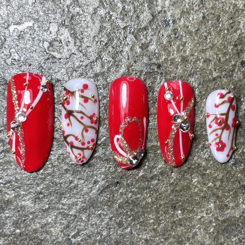 Jual Cherry Blossom press on nails press on nails custom press on