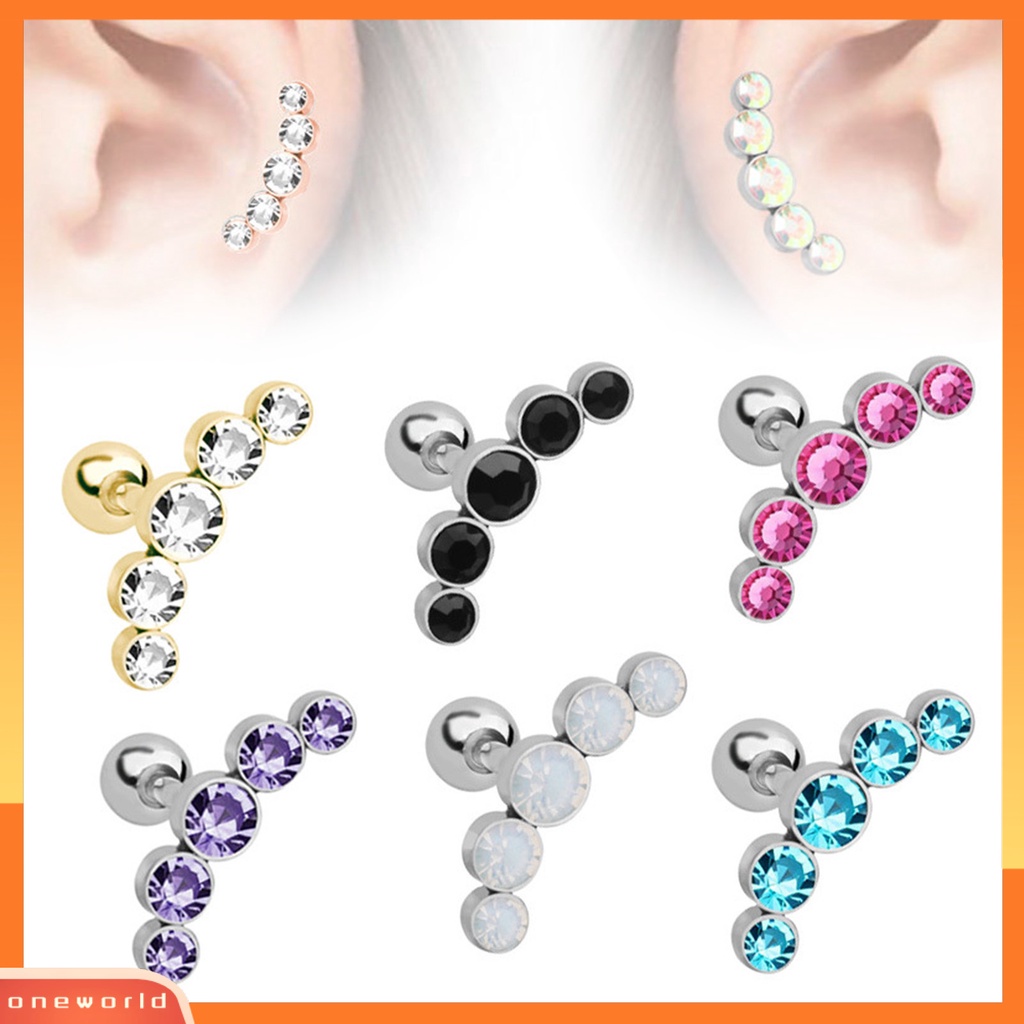 {oneworld} Ear Stud Fashion Desain Unik Metal Elegan Klip Telinga Untuk Outdoor