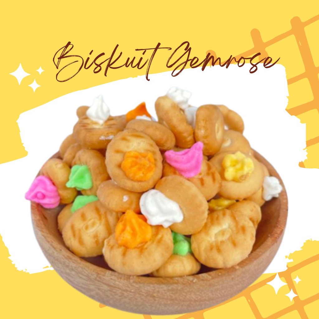 

Biskuit Gemrose 250 gr Kue Kancing Monas Kembang Gula Biskuit Jadul Camilan Manis