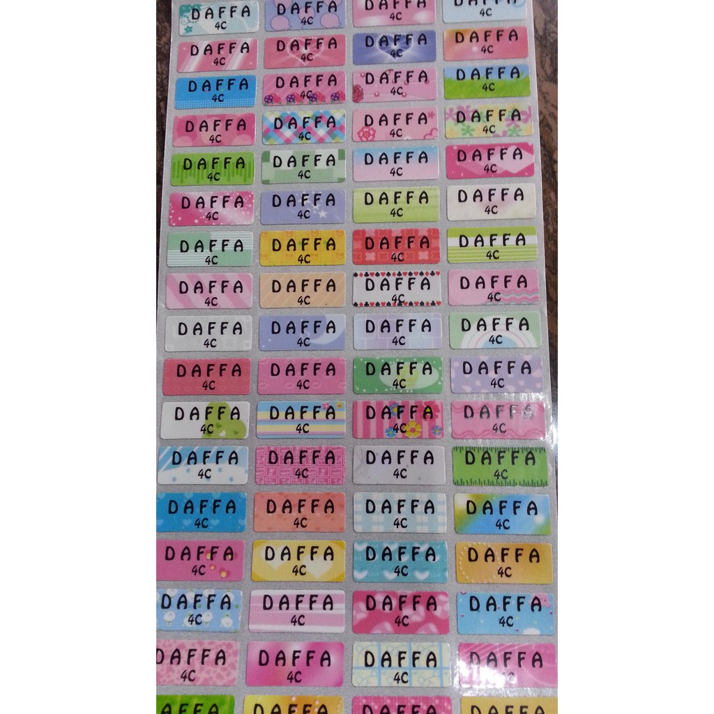 

Label Nama Waterproof Size Small isi 80 pcs