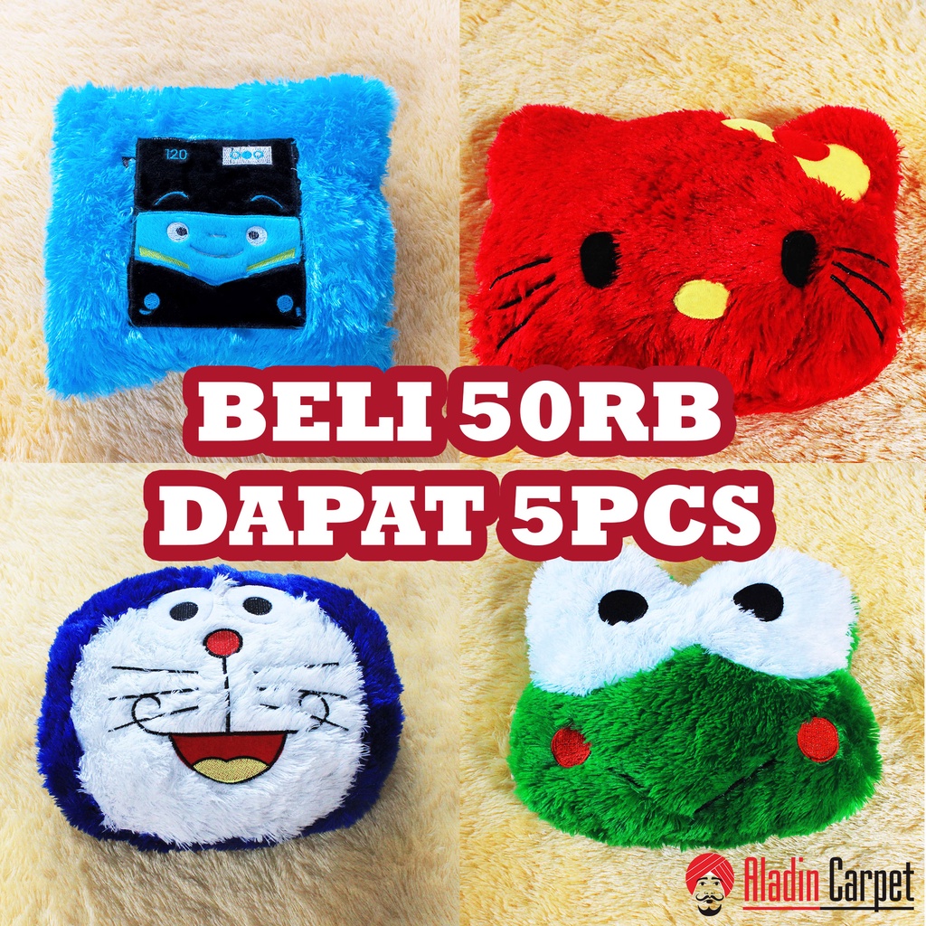 BANTAL 5ORB DAPAT 5PCS BANTAL BONEKA KEPALA KARAKTER BULU RASFUR