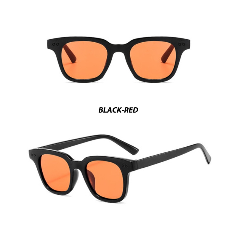Kacamata Boldie Frame Tebal Skinny Hitam Persegi Panjang Uv400 Gaya Vintage Retro Untuk Wanita Dan Pria-A6