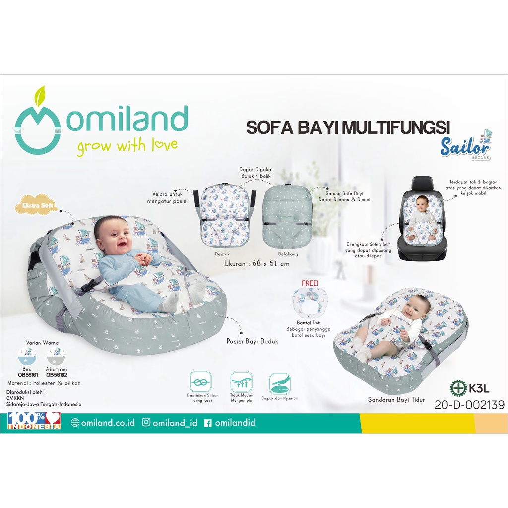 Omiland Sofa Bayi Multifungsi Duduk &amp; Tidur