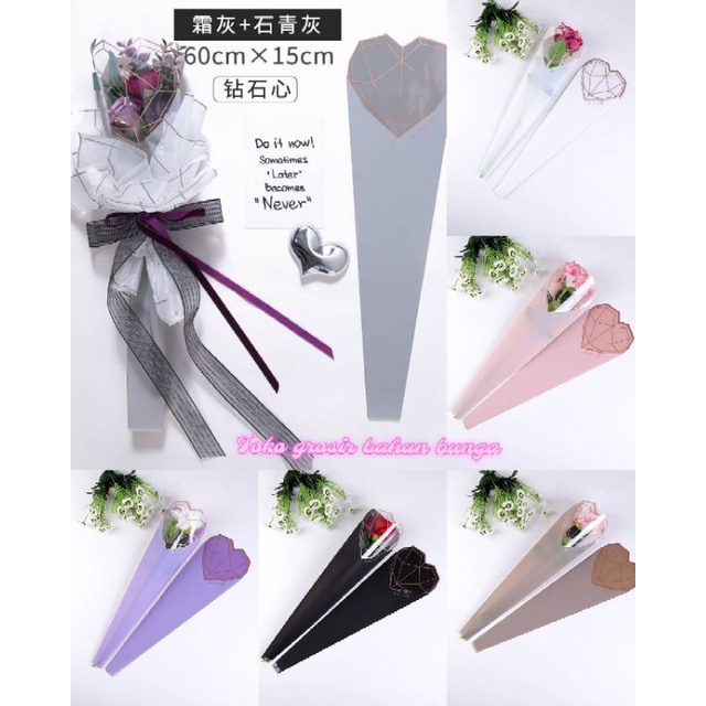 5 Pcs Single Rose Wrapping Flower - Plastik Bunga 1 Tangkai - Plastik Mawar Jual Tanpa Bunga
