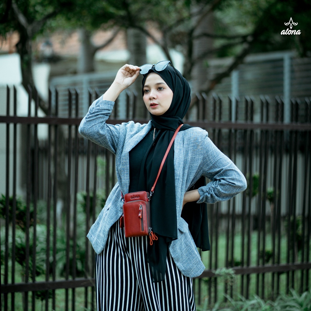 Tas Kulit Wanita Branded Tas Hp Handphone Model Selempang Slempang Sling Bag Wanita Cewek Siren Leather Bag Bahan 100% Kulit Sapi Asli Kualitas Premium