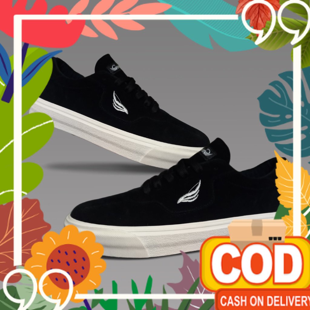 Keren Trend COD / Sepatu Sneakers Original Geovinco Gloves Hitam Shoes Sekolah Pria Kasual Formal Sa
