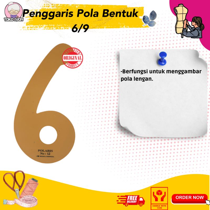 

Penggaris Pola / Penggaris Lengan / Angka 6