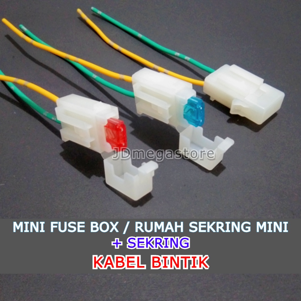 (Grosir/COD) Rumah Sekring Tancap Kecil + Sekring + KABEL BINTIK