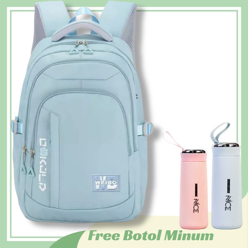 Tas Sekolah Anak Perempuan SMP SMA Ransel Wanita Premium WEIBO Backpack Besar