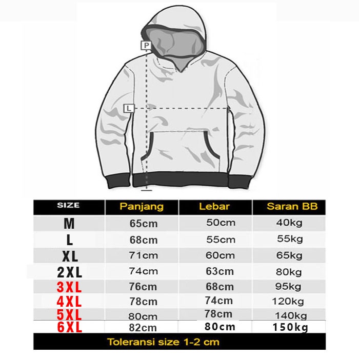 SWEATER HOODIE OVERSIZE M-6XL MILAN CITY HOODIE UNISEX JUMBO