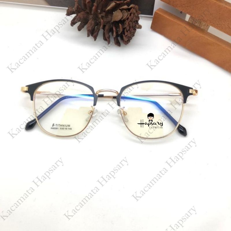 Frame Kacamata Minus Antiradiasi | Kaca mata Terbaru F0081 | Anti UV Photocromic &amp; Bluecromic