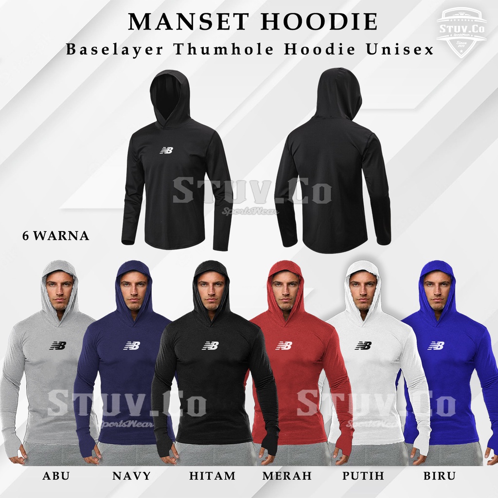 MANSET PRIA BASELAYER HOODIE LENGAN PANJANG OLAHRAGA GYM FITNESS FUTSAL SEPAKBOLA BAHAN HYGET BERKUALITAS