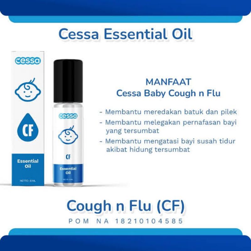 Cessa Cough N Flu Essential Oil 8ml Obat Batuk Anak Bayi Oles Pereda Batuk dan Flu