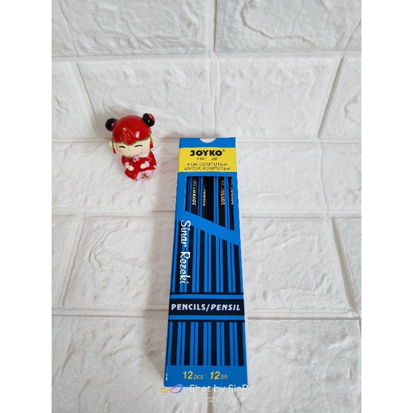 12buah pensil kayu 2B joyko/pensil 2B joyko/pensil kayu 2B