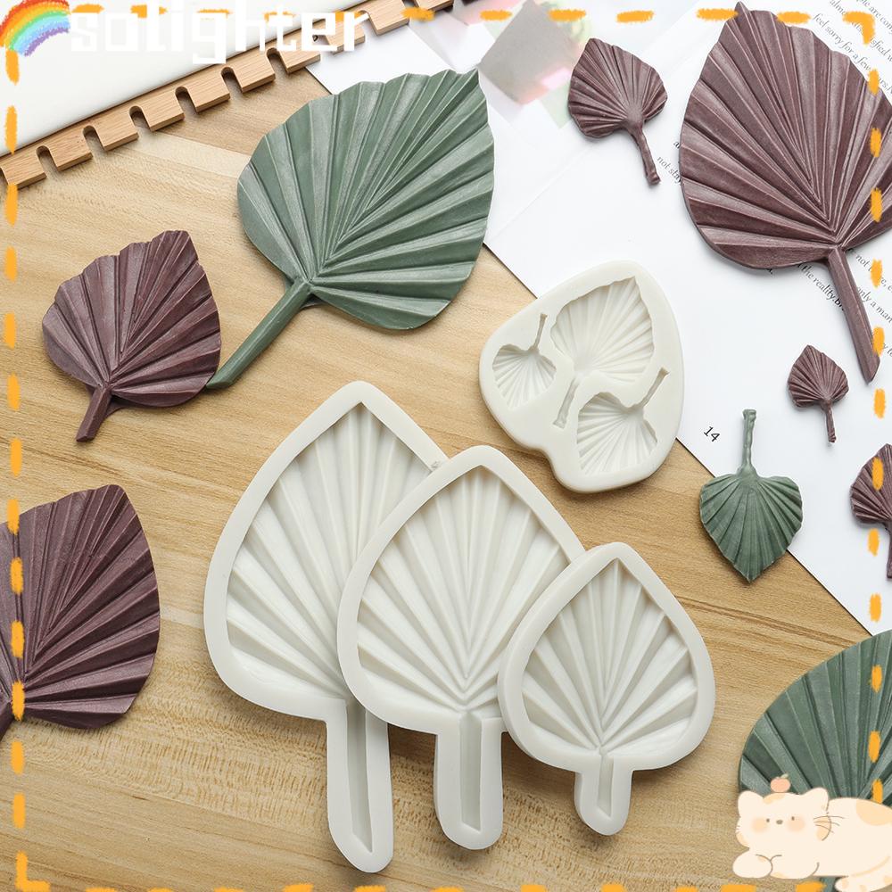 Solighter Cetakan Silikon Daun Palm Handmade Fondant Permen Coklat Sugarcraft Resin Tools