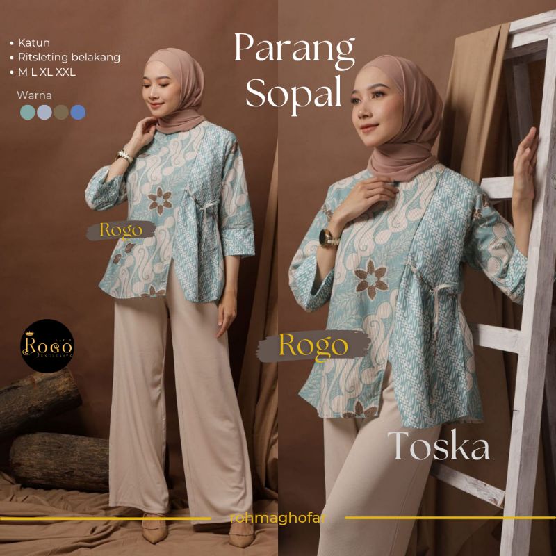 Blouse Batik Wanita Motif Parang Atasan Batik Wanita Baju Kantor Modern