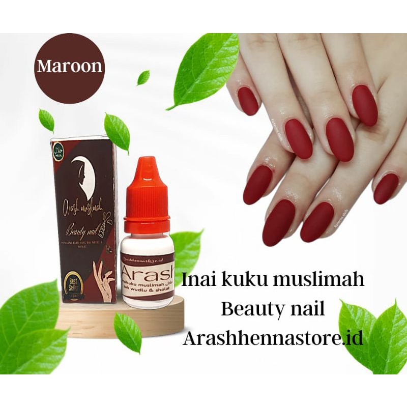 inai kuku muslimah MAROON