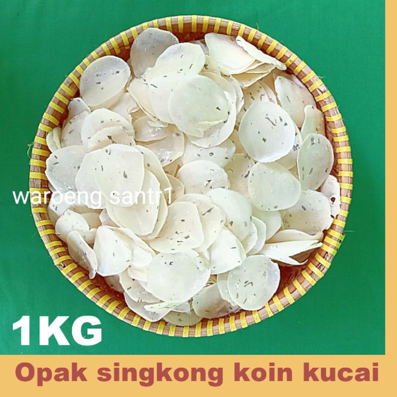 

Keripik opak singkong koin kucai wonosobo mentah tipis renyah siap goreng 1kg