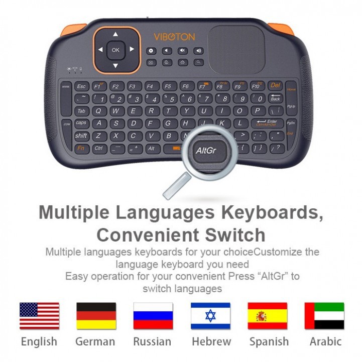 023 VIBOTON S1 Mini 2.4GHz Wireless Smart Keyboard Air Mouse