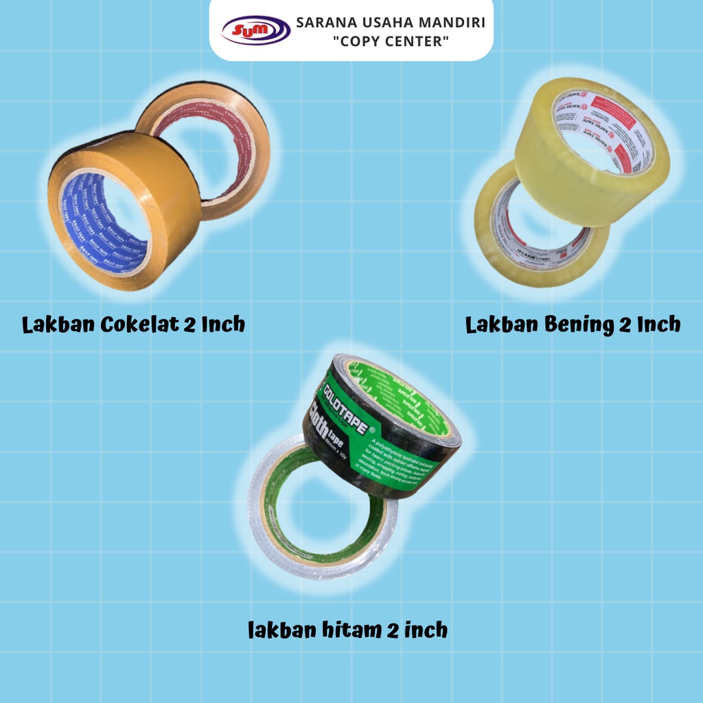 

Lakban Cokelat Bening Hitam 2 Inch