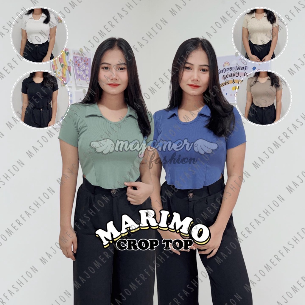 MAJOMER ® | MARIMO CROP TOP - ATASAN WANITA - KAOS WANITA